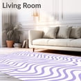 thumbnail image 2 of ODIKA 4'x6' Machine Washable Non-Slip Area Rug, Elegant Interlocking Waves with Subtle Gradient Transitions High Traffic Rug, Purple, 661920, 2 of 7
