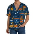 thumbnail image 3 of Vsdgher Funny Steam Train Print Men's Wrinkle Free Untucked Cuban Shirt Business Casual Button Down Shirts Short Sleeve Shirt, 3 of 7
