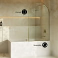 thumbnail image 3 of Porte 34 x 58 Framed Fixed 3/8 in. (10mm) Clear Tempered Glass Tub Door with Brushed Gold Frame, 3 of 6