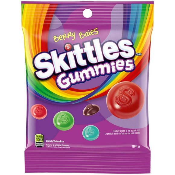 SKITTLES, Wild Berry Gummy Candy, Bag, 164g, Bag, 164g