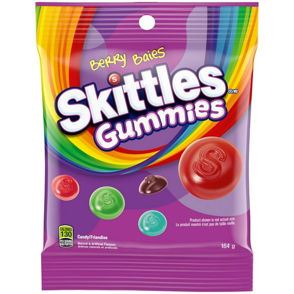 SKITTLES, Wild Berry Gummy Candy, Bag, 164g, Bag, 164g