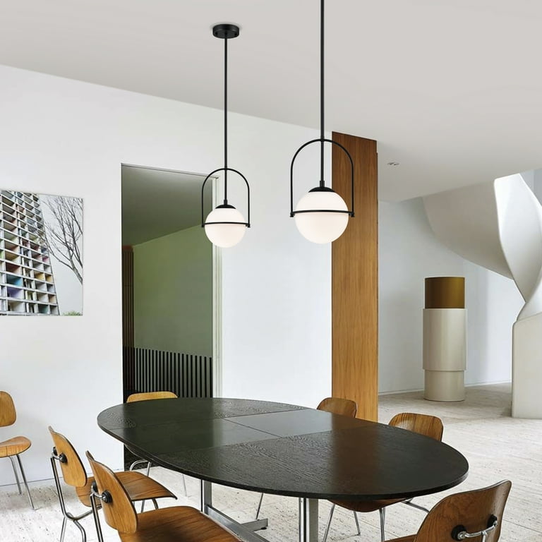 Mid century black pendant best sale light