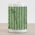 thumbnail image 2 of Wooden Print Ceramic Toothbrush Holder, Cracked Knotted Kelly Green Pine Timber Surface Rustic Pattern, Decorative Versatile Countertop for Bathroom, 4.5" X 2.7", Peacock Green Pale Green, 2 of 4