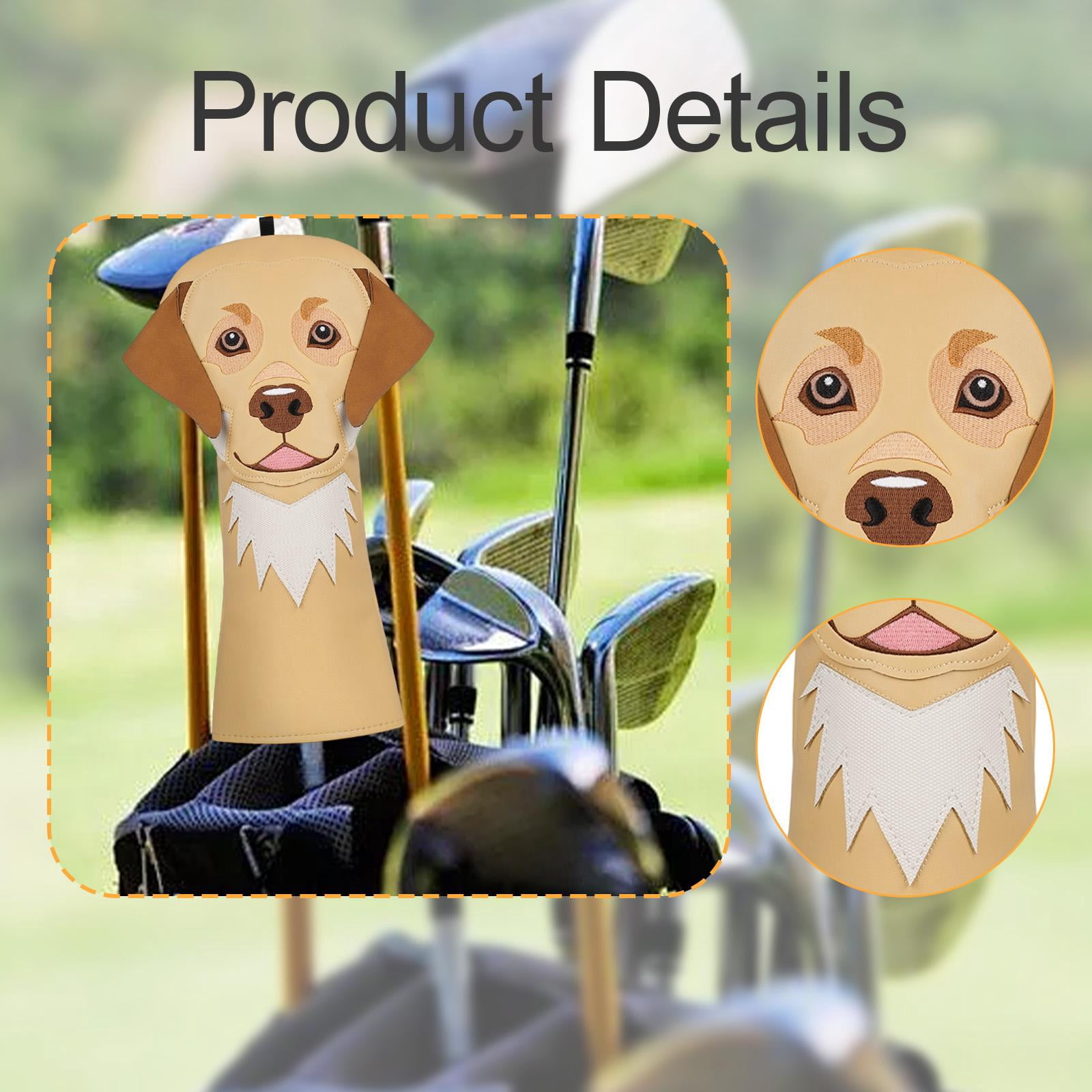 funtasica Dog-shaped Wooden Golf Club Cover, Wooden Club Headcover, Transport Protection, Golf Accessory, Scratch-resistant Protection for Drivers