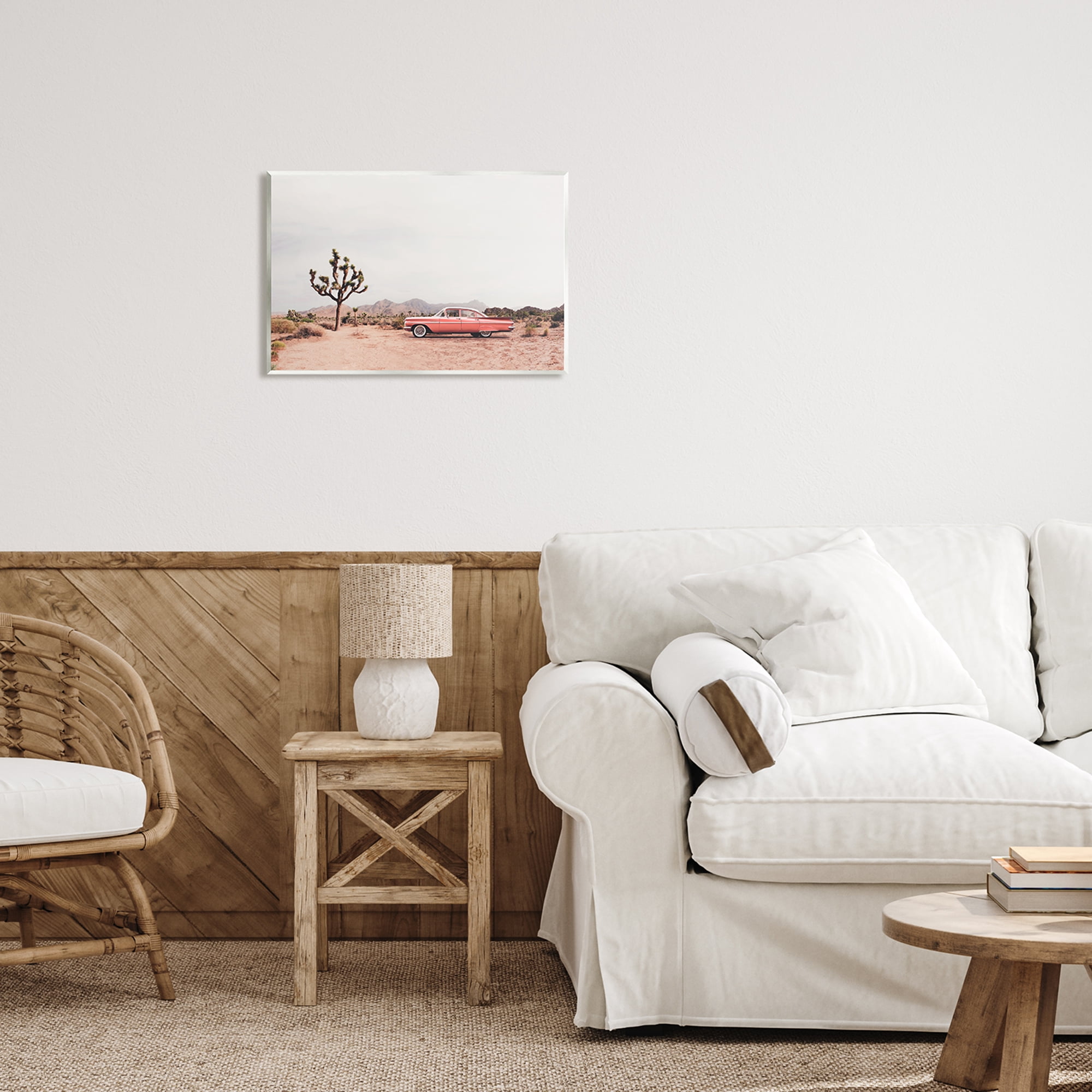 Stupell Industries Vintage Car in Desert Scenery Nature Photography Unframed Art Print Wall Art, 19 x 13