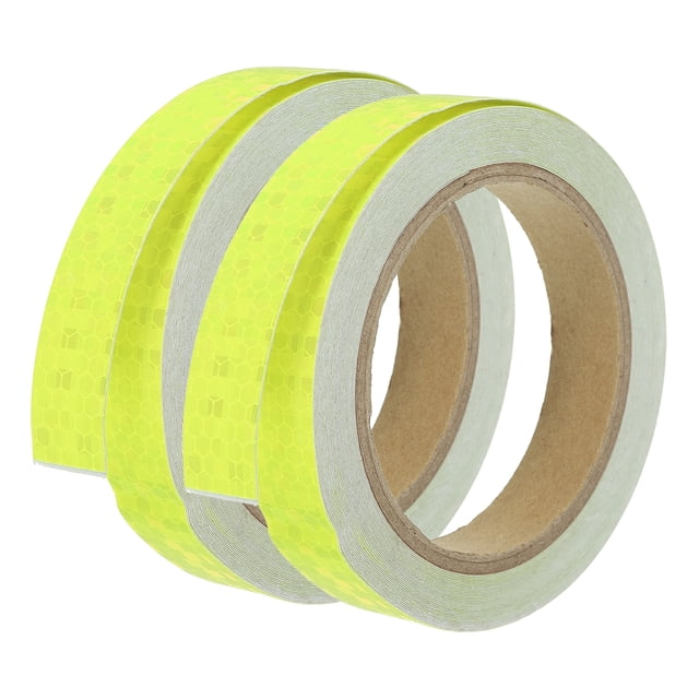 Unique Bargains Reflective Tape, 2pcs 0.8'x33FT Waterproof High Visibility Warning Safety Tape, Fluorescent Yellow