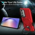 thumbnail image 3 of Case for Samsung Galaxy A54,Decase Heavy Duty Armor Rugged Case Military Grade Drop Protection Hybrid Shockproof Phone Cover with 360° Ring Kickstand for Samsung Galaxy A54 5G - Red, 3 of 9
