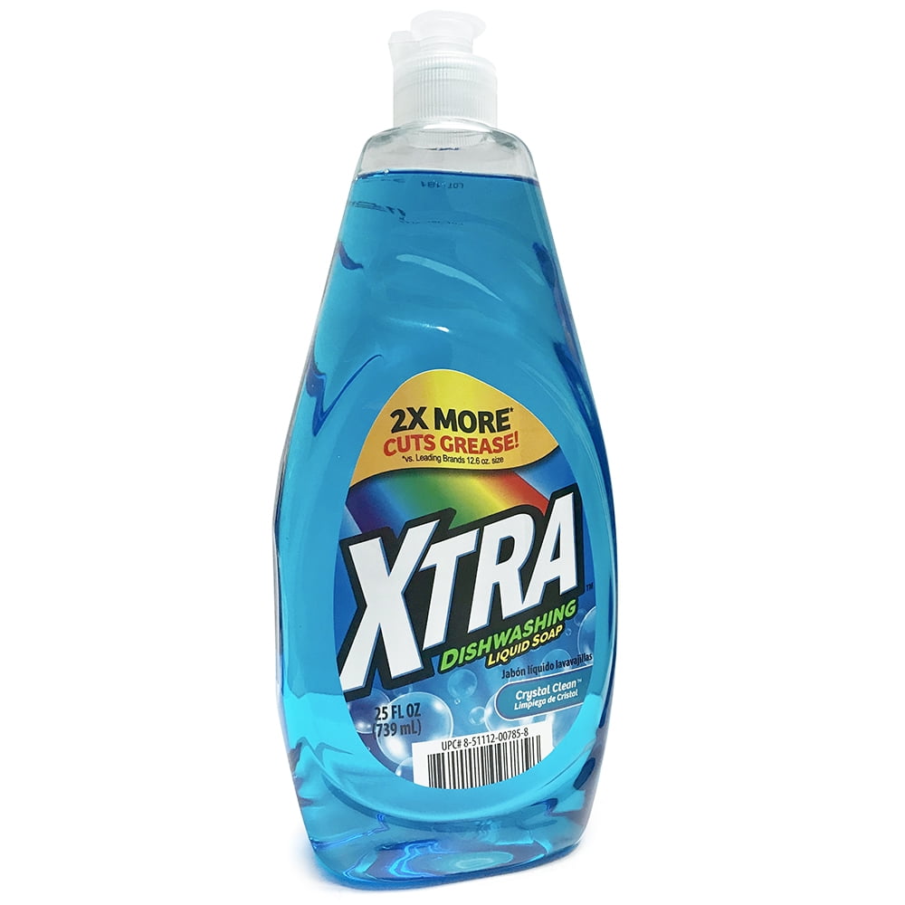XTRA Dishwashing Liquid Soap, Crystal Clean, 25 oz.