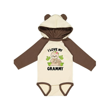 

Inktastic Cute Sloth I Love My Grammy with Green Leaves Gift Baby Boy or Baby Girl Long Sleeve Bodysuit
