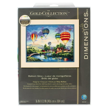 UPC: 0088677352134 | Dimensions The Gold Collection 16  x 12  Balloon Glow Counted Cross Stitch Kit  Multi-Color  1 Each