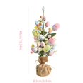 thumbnail image 3 of Easter Egg Tree, Hanging Easter Eggs for Tree, Wooden Easter Eggs decor, Easter Egg Ornaments for Tree, Flower decorations, Spring Flowers Artificial for decoration, 16 in Base,, 3 of 6
