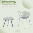 thumbnail image 3 of Costway 3 Pieces Bistro Set All Weather PP Patio Conversation Set with Round Coffee table Gray, 3 of 10