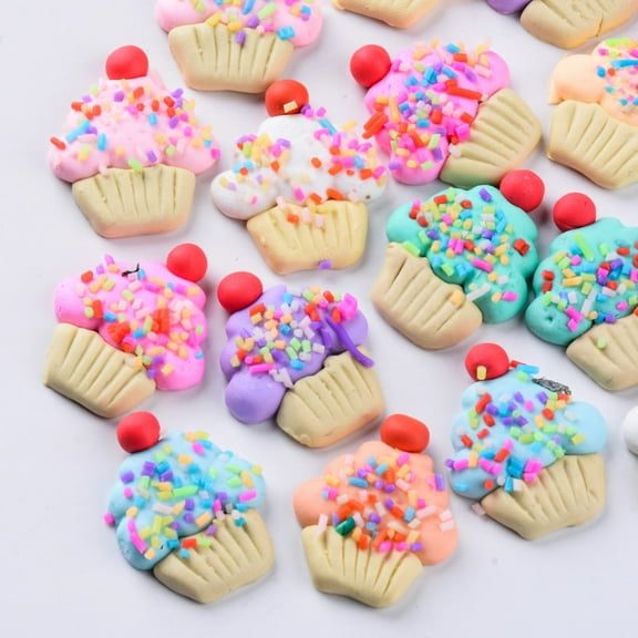 200 pc Handmade Polymer Clay Cabochons Imitation Food style Cake Mixed color 29~31x23~25x6~7mm