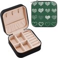 BESTKITTY Green Love PU Leather Jewelry Box, Travel Portable Jewelry