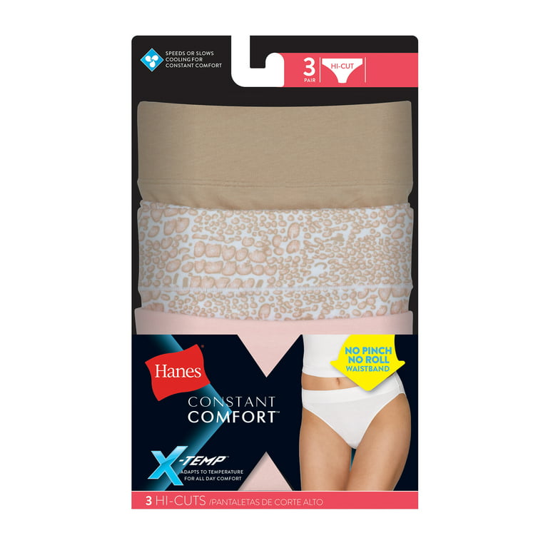 Hanes Women's Constant Comfort® X-Temp® Hi-Cut Panties 3-Pack Assorted 7 