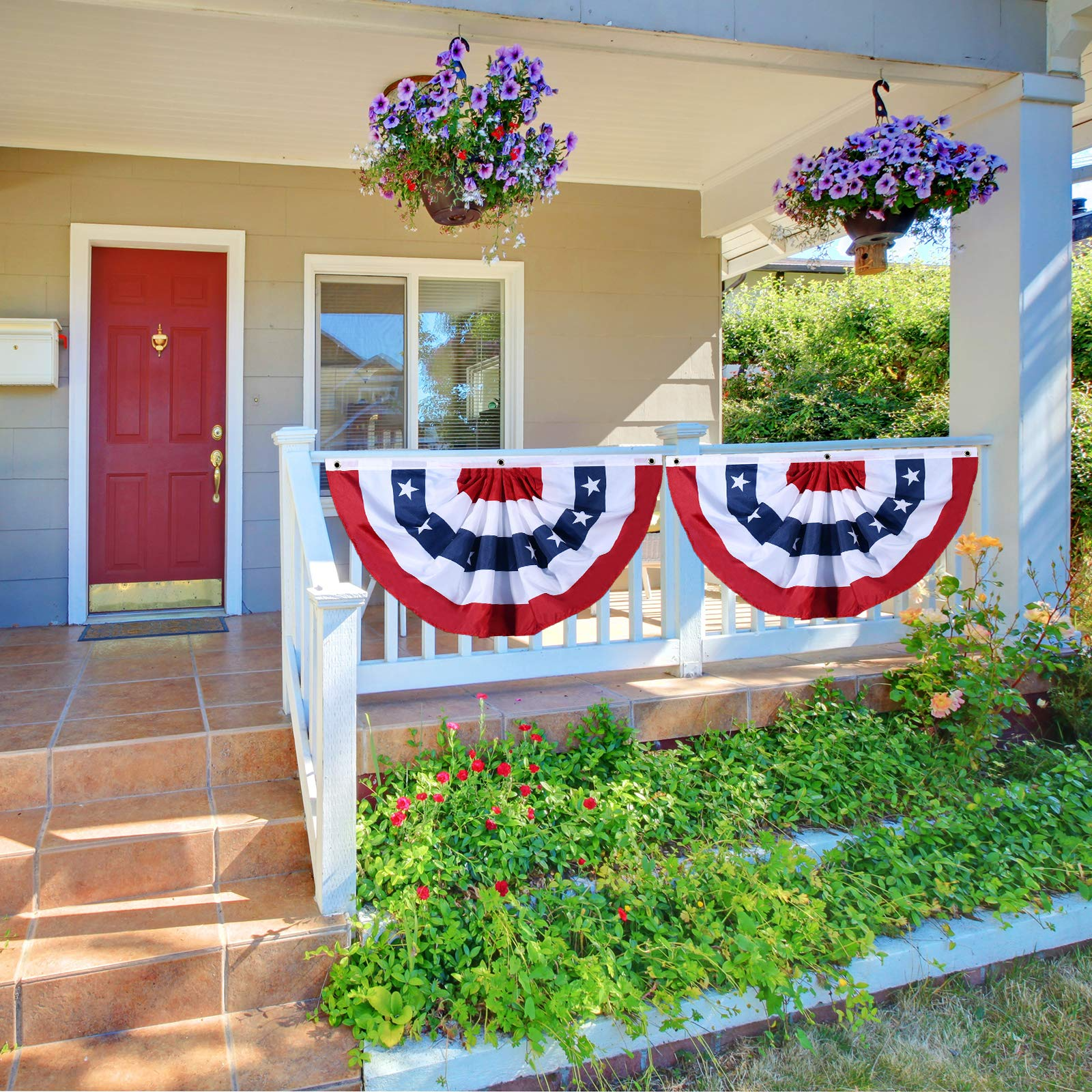 EFINNY 3 ft x 5 ft USA Pleated Fan Outdoor Flag and Banner, UV Resistant (10 Pack)