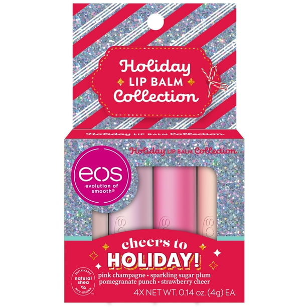 eos Holiday 4-Pack - Pink Champagne, Sparkling Sugar Plum, Pomegranate Punch & Strawberry Cheer