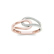 1/10Ct TDW Diamond 10K Rose Gold Interlocking Loops Fashion Ring