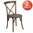 thumbnail image 4 of BizChair 2 Pack Stackable Early American Wood Cross Back Chair, 4 of 15