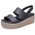 thumbnail image 1 of Sandalia Crocs Brooklyn Cuña Baja Negra/Champiñón 5 M, 1 of 6