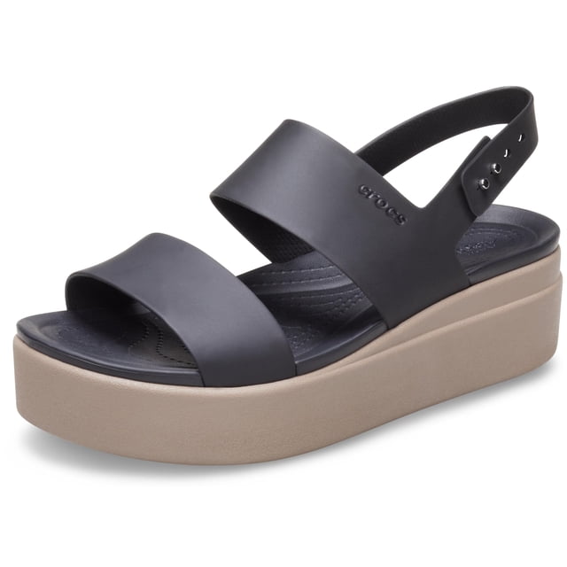 Sandalia Crocs Brooklyn Cuña Baja Negra/Champiñón 5 M