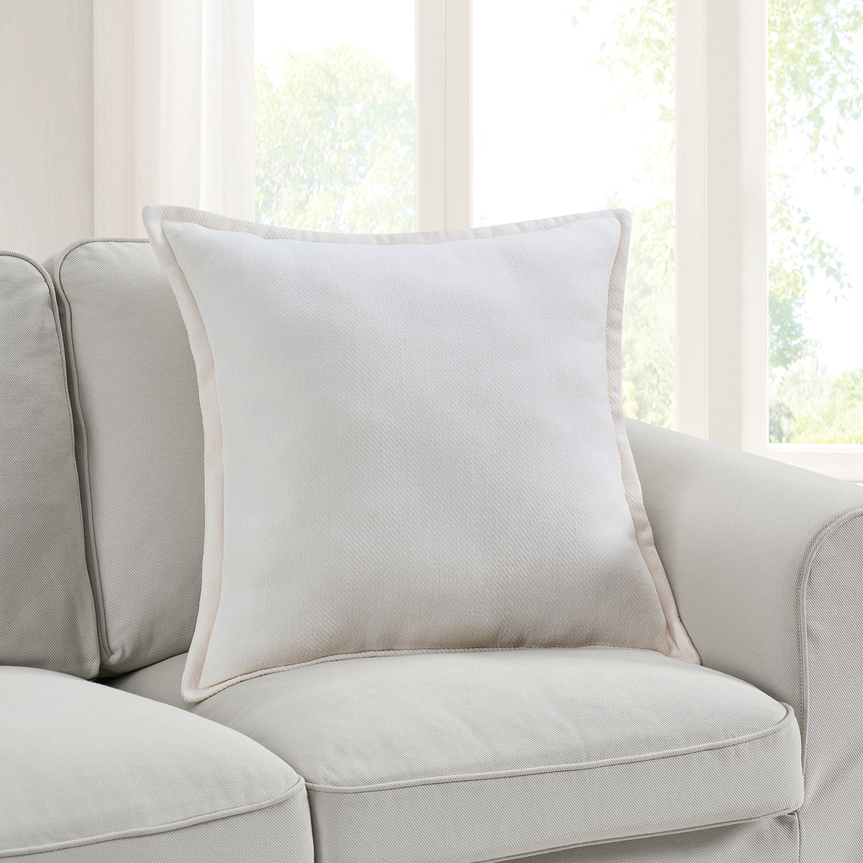Mainstays 22" x 22" Beige Oversized Chenille Decorative Pillow