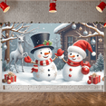 thumbnail image 6 of Festive Snowman Christmas Banner Holiday Decoration Winter Backdrop for Party Celebration Home Decor Photography, 6 of 9