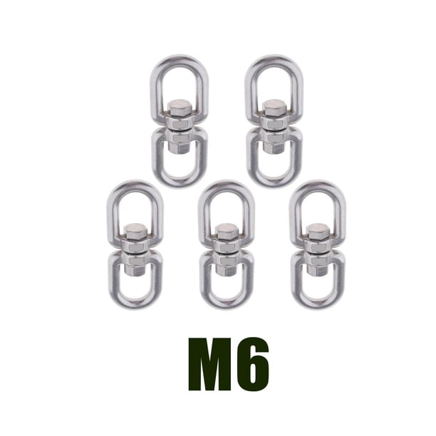 Eslabón Giratorio Perfecl De Acero Inoxidable De 5 Piezas Ojal Giratorio De Doble Extremo Para Marino M6