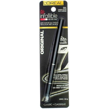 L'Oreal Infallible Never Fail Eyeliner, Carbon Black [591], 0.08 oz