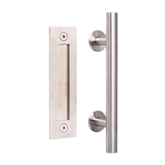 Sure-Loc Barn-Rd3 12" Barn Door Pull & Flush Handle - Satin Stainless