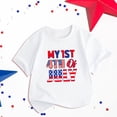 thumbnail image 2 of XFHLMJFF Boy's Basic T-Shirt Tops Relaxed Fit Cartoon Crewneck Printed Children Kids Baby Girls Short Sleeve 4 Of July Independent Day American Flag Leisure Tee, 2 of 9
