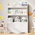 thumbnail image 2 of Cozy Castle 3 Tiers Kids Bookshelf, Multifunctional Book and Toy Storage Organizer, Wooden Kids Bookcase with Cabinet for Bedroom, Playroom, Nursery, White, 2 of 8