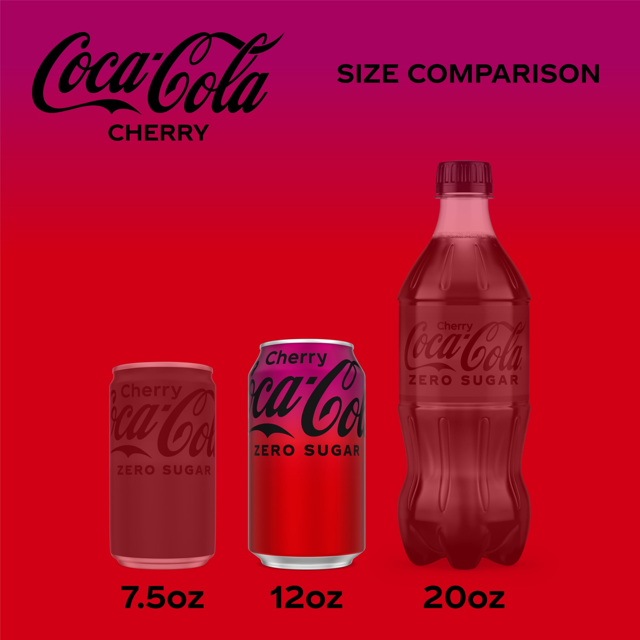 Coca-Cola Zero Sugar Cherry COKE, Sparkling Soda Pop, 12 Coca-Cola Zero Sugar Cherry COKE, Sparkling Soda Pop, 12