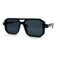 thumbnail image 5 of Mens Squared Rectangular Racer Plastic Urban Hipster Sunglasses All Black, 5 of 8