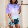 thumbnail image 2 of DHFJKG Summer Top Womens Tie Dye Casual Crew Neck Short Sleeve T Shirt Loose Fit Basic Tee Fashion Clothes Trendy Tops, 2 of 3