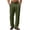 Army Green, variant on Mens Wide Leg Dress Pants Cotton Linen Elastic Waist Work Trousers Fashion Y2K Relaxed Fit Pleated Baggy Lined Slacks Black 2XL