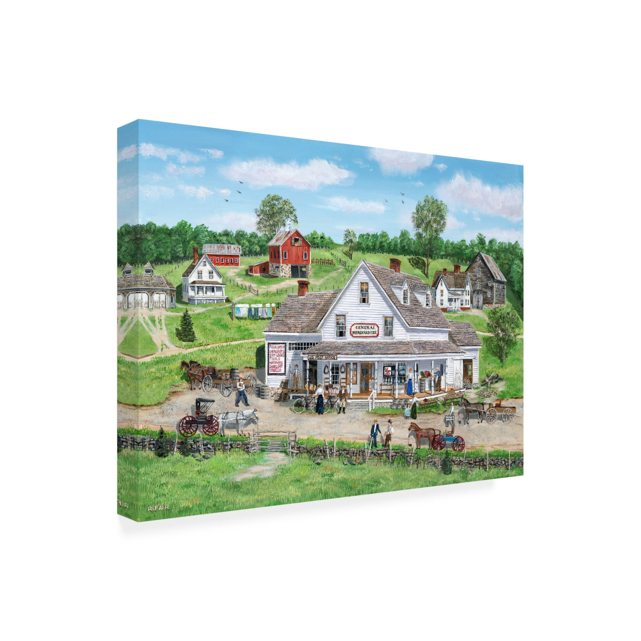 Canvas Wall Art - Bob Fair 'Rural Commerce' Wall Art for Living Room, Bedroom, or Office Décor by Trademark Fine Art - 32 x 24 Inches