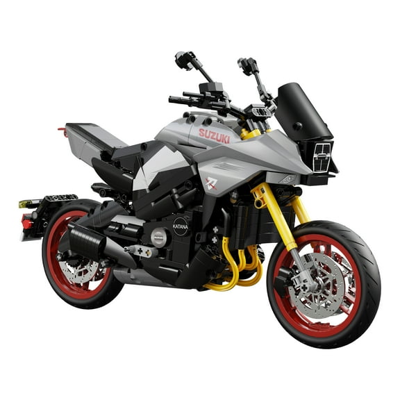 Suzuki Licensed 1:6 Scale KATANA Sport Street Motorcycle Model with Transparent Engine, Rotating Wheels, and Custom Display Stands