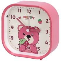 Unique Bargains Rounded Square Alarm Clock Pink 4.1"L x 1.9"W x 4.3"H