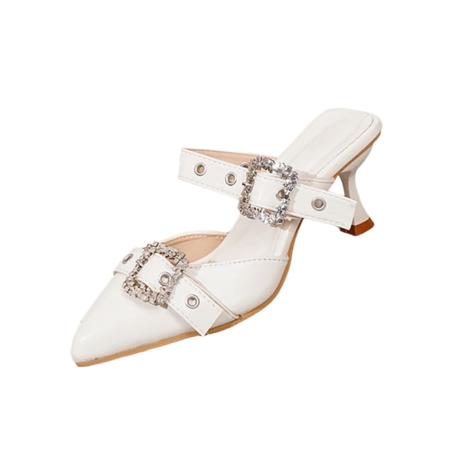 Fsgntruao Pantoufles à Talons Hauts pour Femmes, Mode Décontractée, Intérieur et Extérieur, Polyvalentes, Grande Taille, Bout Pointu