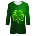 thumbnail image 5 of FDGIU ‌‌‌‌Women's St. Patrick's Day T-Shirt - Short Sleeve Crew Neck Shamrock Graphic Tee, 5 of 5