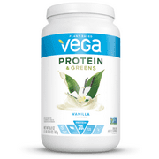 Vega Plant Protein & Greens Powder, Vanilla, 20g Protein, 1.7lb, 26.8oz