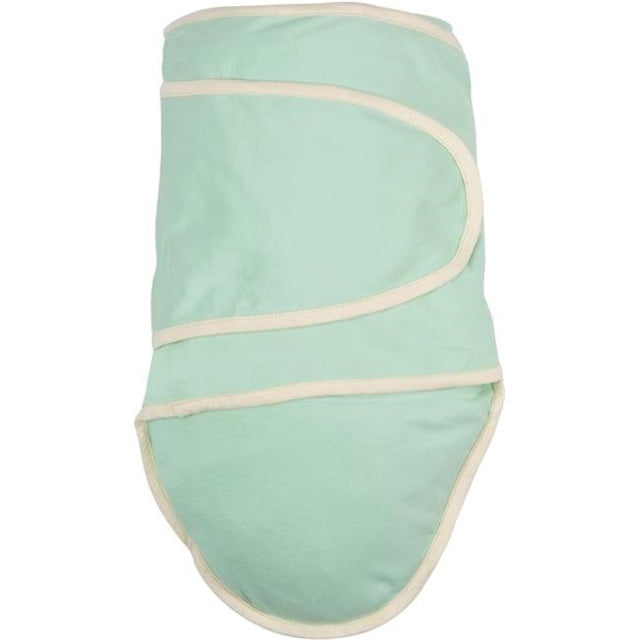 Green With Beige Trim Baby Swaddle Blanket