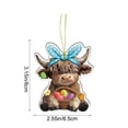 thumbnail image 3 of Easter Highland Cow Acrylic Hanging Ornament, Farmhouse Cow Spring Holiday Pendant Decoration for Tree Door Wall Car Mirror Rustic Home Decor Gift, 3 of 5