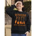 thumbnail image 3 of Witches Gotta Have Options Halloween Broom Crewneck Sweatshirt, L, Black, 3 of 6