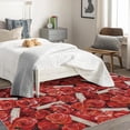 thumbnail image 4 of Rose Rugs for Living Room Bedroom - Flower Rug 4x5 - Red Carpet for Home Decor - Washable Non Slip Patterned Indoor Large Area Rug - Soft & Low Pile (ZK&728), 4 of 7