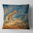 thumbnail image 2 of Designart Giraffe on Sand Dune - Animal Throw Pillow - 16x16, 2 of 5