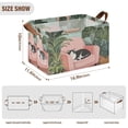 thumbnail image 7 of Yayeee Foldable Storage Basket for Shelves with Handles Set of 2 Waterproof Cloth Bins, Pink Sleeping Cat, 7 of 7