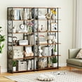 thumbnail image 2 of Gymax 2PCS 6-Tier Bookshelf w/Heavy-duty Metal Frame2 Anti-tipping Kits for Study Rustic Brown, 2 of 10