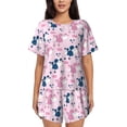 thumbnail image 1 of Fotbe Cartoon Poodle Dog Conjunto de Pijama Estampado para Mujer, 2 Piezas, Ropa de Dormir con Camiseta de Manga Corta y Shorts Suaves-4X-Large, 1 of 6